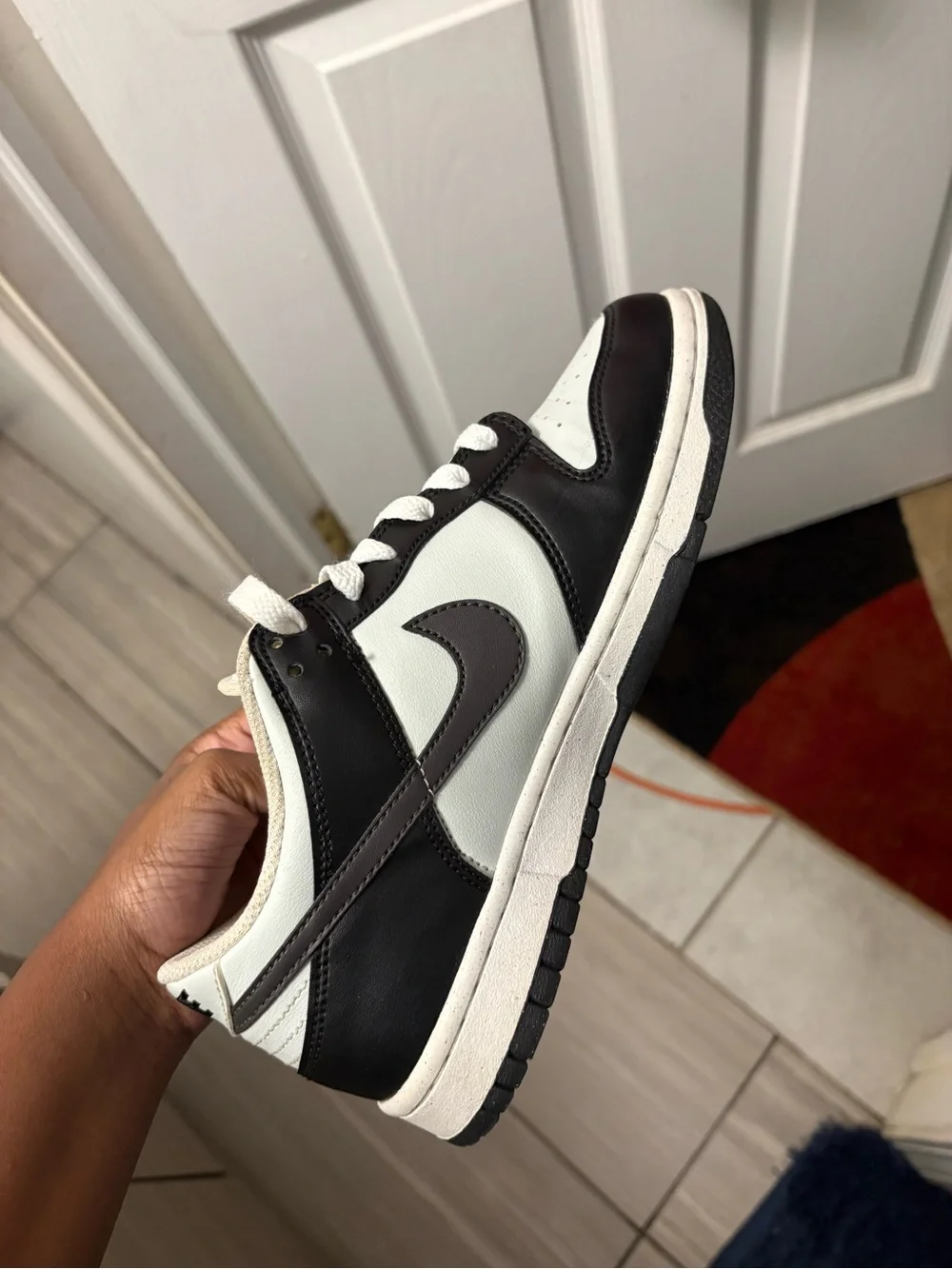 Nike Dunk Low Black Bright Mandarin Mini Swoosh (GS)